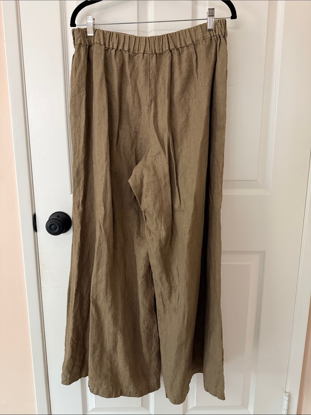 CP Shades The Wendy 100% Linen Wide Leg Palazzo Pants tan beige $238 large - Picture 3 of 6